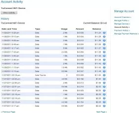 TruConnect Account Activity